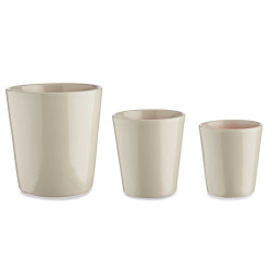 SET 3 VASI CERAMICA CONICO 14-17-22CM GRIGIO