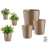 TAUPE 14-17-22CM CONICAL CERAMIC POTS SET 3 
