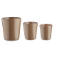 CONJ 3 VASOS CERÂMICA CONICOS 14-17-22CM TAUPE 