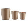 SET 3 POTS DE FLEURS CERAMIQUE CONIQUE TAUPE