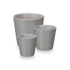 SET 3 CONIC POTS 14 17 22CM MATT GREY 