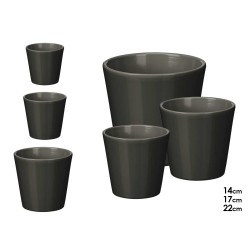 SET 3 PORTAVASI CONICO 14 17 22 CM ANTRACITE MATE