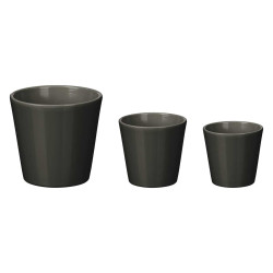 CONJ DE 3 VASOS CONICOS 14 17 22CM ANTRACITE MAT
