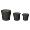 CONJ DE 3 VASOS CONICOS 14 17 22CM ANTRACITE MAT