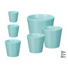 SET 3 MACETAS CONICA 14 17 22CM TURQUESA MATE