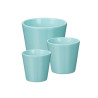 SET 3 MACETAS CONICA 14 17 22CM TURQUESA MATE