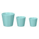 SET 3 CONIC POTS 14 17 22CM MATT TURQUIOISE 