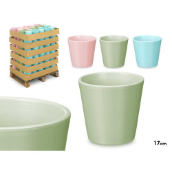 PORTAVASO CONICO 17CM ASS 3 COL CHIARI MATE 