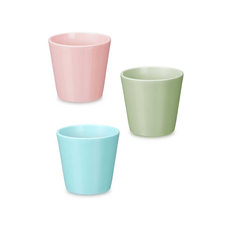 PORTAVASO CONICO 17CM ASS 3 COL CHIARI MATE 