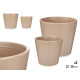 SET 2 POTS CONIQUES EN CÉRAMIQUE 22 28 CM BEIGE