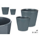 SET 2 POTS CONIQUES CÉRAMIQUE 22 28 CM ANTHRACITE