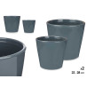 CONJ 2 VASOS CERAMICA CONICOS 22 28CM ANTRACITA