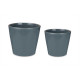SET 2 CONICAL CERAMIC POTS 22 28 CM ANTHRACITE