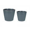 SET 2 CONICAL CERAMIC POTS 22 28 CM ANTHRACITE