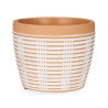 ROUND TERRACOTTA  POT WITH STRIPES 12,5X10