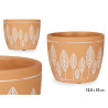 POT TERRE CUITE ROND FEUILLES 12,5X10