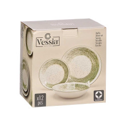 12PCS TABLEWARE GREEN BRUSHED FINISH