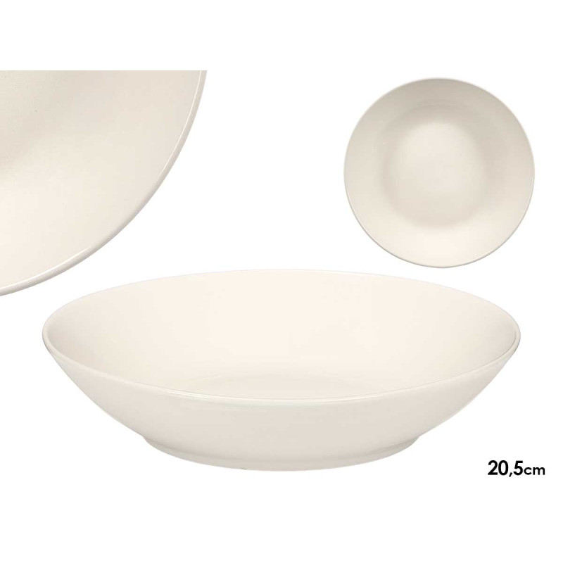 PRATO FUNDO LISO PORCELANA 20,5CM