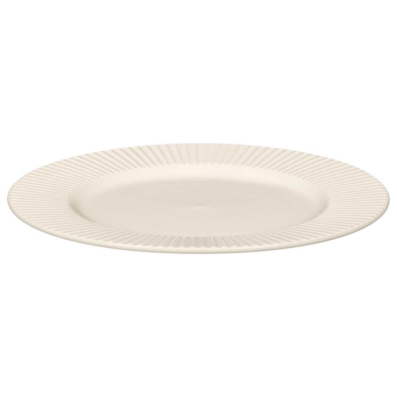 ASSIETTE PLATE PORCELAINE RELIEF RAYURES 27CM