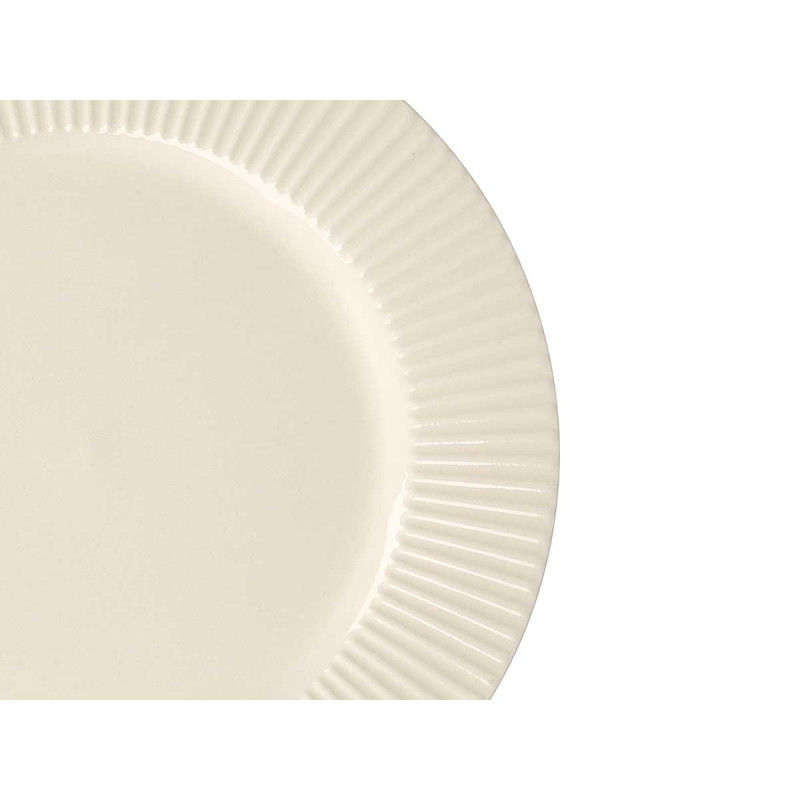 ASSIETTE PLATE PORCELAINE RELIEF RAYURES 27CM