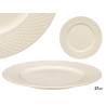 ASSIETTE PLATE PORCELAINE RELIEF LOSANGES 27CM