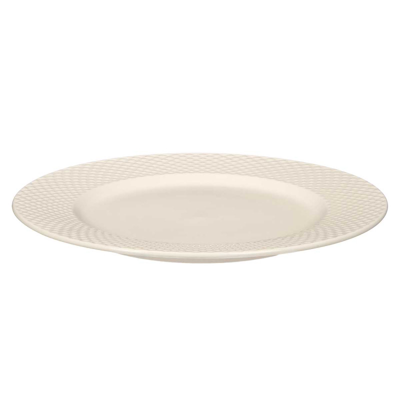 ASSIETTE PLATE PORCELAINE RELIEF LOSANGES 27CM