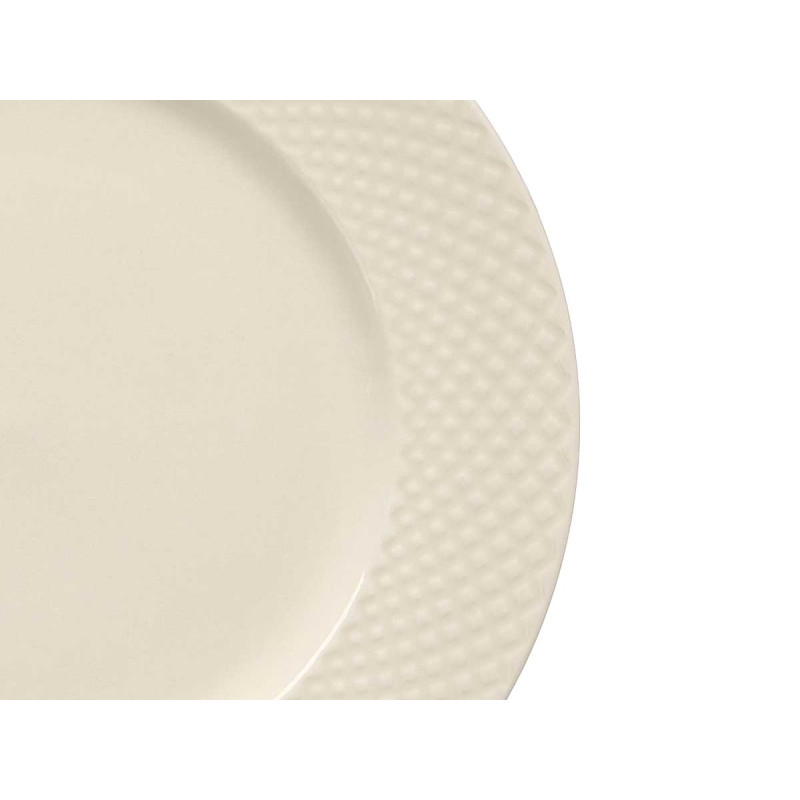 PRATO RASO PORCELANA LOSANGOS ELEVADOS 27CM