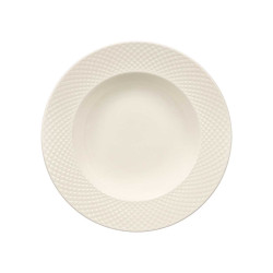 RAISED RHOMBUS SOUP PLATE PORCELAIN 22CM