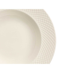 RAISED RHOMBUS SOUP PLATE PORCELAIN 22CM