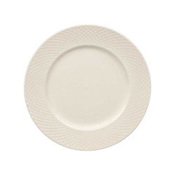 ASSIETTE DESSERT PORCELAINE RELIEF LOSANGES 20,5CM