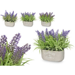 CEMENT POT LONG LAVANDER ASSORTED 3