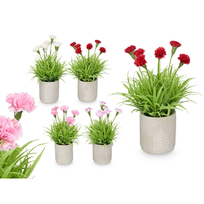 POT CIMENT CARRÉS OEILLETS ASSORT 4 