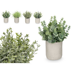 ROUND POT GREEN LEAVES ASSORTED 4
