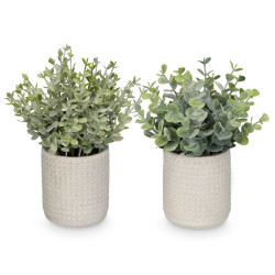 VASE ROND FEUILLES VERTES ASSORT 4