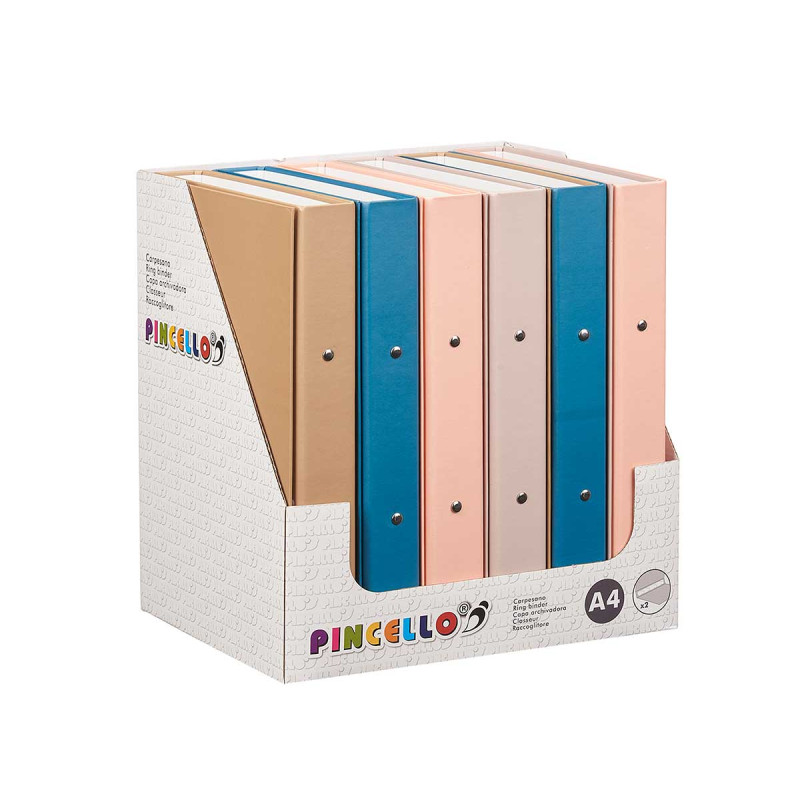 2 RING BINDER A4 NEUTRAL COLORS ASSORT 4