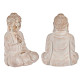 BOUDDHA POLYRESINE PRIANT BLANC ET OR 