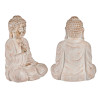 BOUDDHA POLYRESINE PRIANT BLANC ET OR 