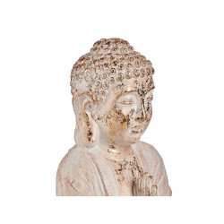 BOUDDHA POLYRESINE PRIANT BLANC ET OR 