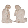 BOUDDHA POLYRESINE TETE COTE DROIT BLANC ET OR 