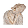 BUDDA POLIRESINA TESTA LATO DESTRO BIANCO E ORO