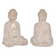 BOUDDHA POLYRESINE MAINS CROISEES BLANC ET OR 