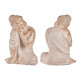 WHITE AND GOLD POLYRESIN RELAXED BUDDHA