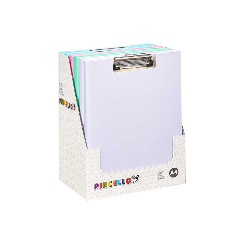 CLIPBOARD FOLDER A4  PASTEL COLORS ASSORT 4