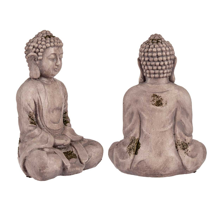 BUDDA POLIRESINA MANI GIUNTE PICCOLO GRIGIO