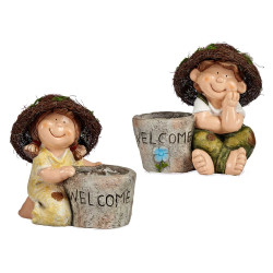 BAMBINO POLIRESINA C CAPPELLO E VASO WELCOME ASS 2