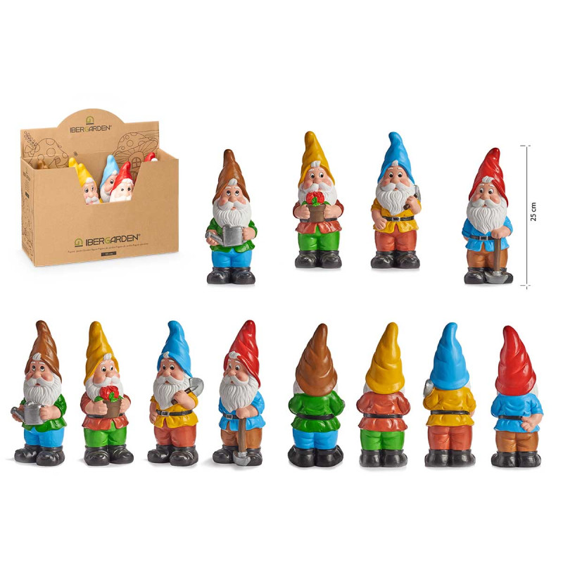 ANÃO JARDIM CERÂMICA 25CM CORES VIVAS SORT 4 