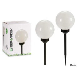 15CM PLASTIC ROUND SOLAR GARDEN LIGHT 
