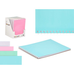 A4 NOTEBOOK 40 SHEETS RING PASTEL COLOUR ASSORT 4