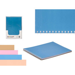 A4 NOTEBOOK 40 SHEETS RING NEUTRAL COLOUR ASSORT 4