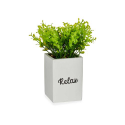 ARTIFICIAL PLANT WHITE CEMENT POT